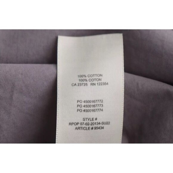 Wilfred Free Women's 2XS Purple Blouse Button Up Shirt 100% Cotton Front Pocket - Picture 7 of 7